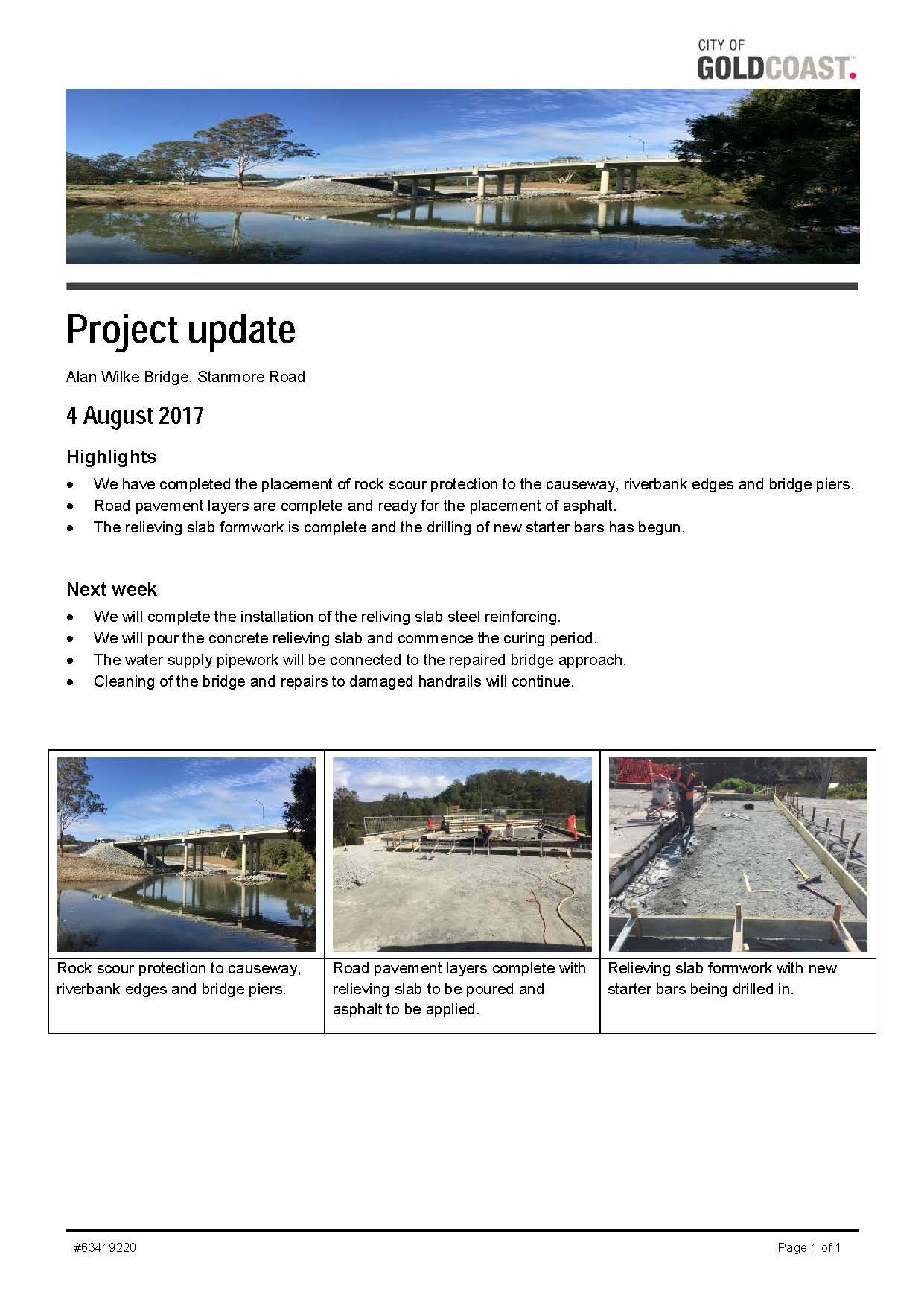 Alan Wilke Bridge Update